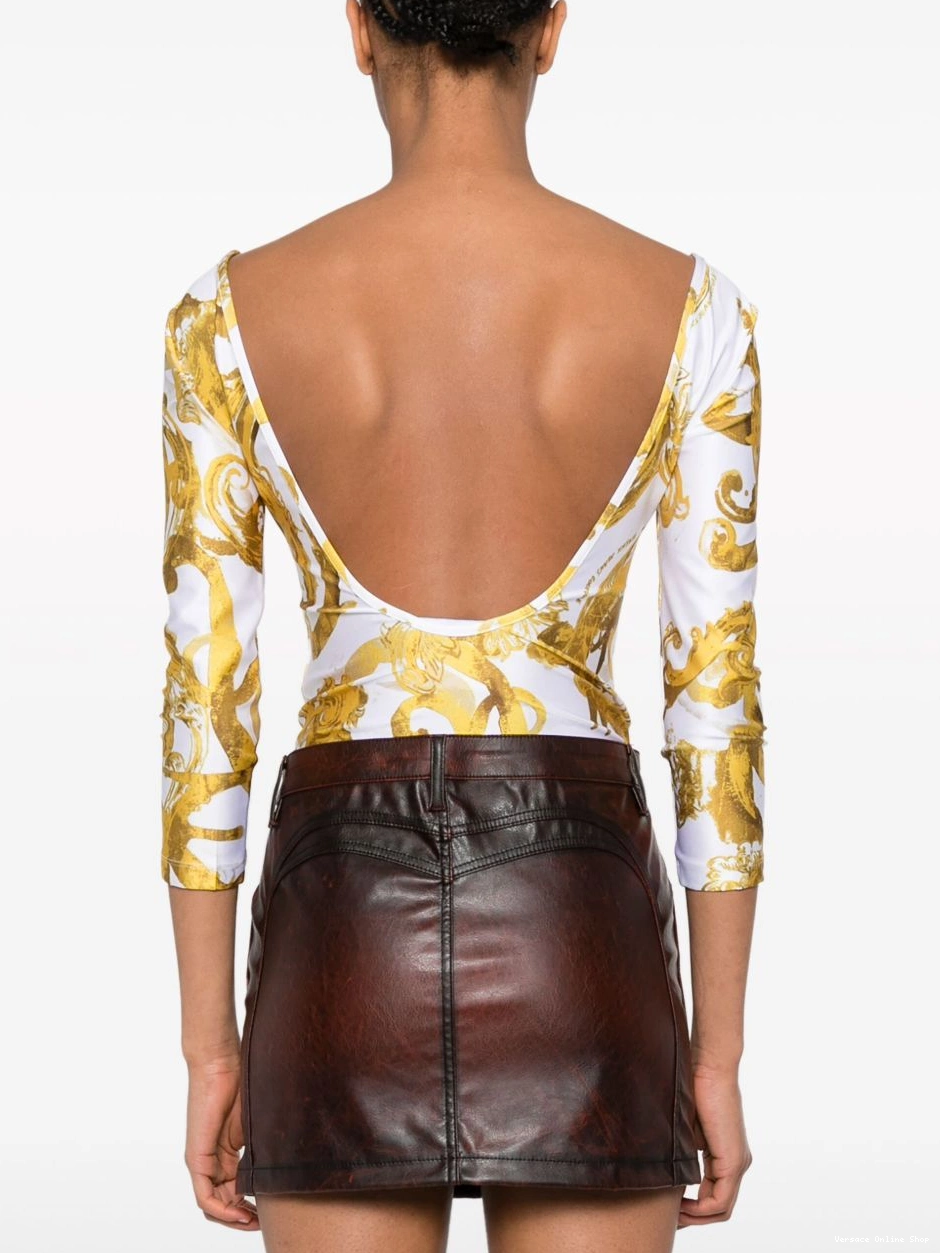 Affordable Watercolour Couture Couture Women Jeans bodysuit Versace 0810
